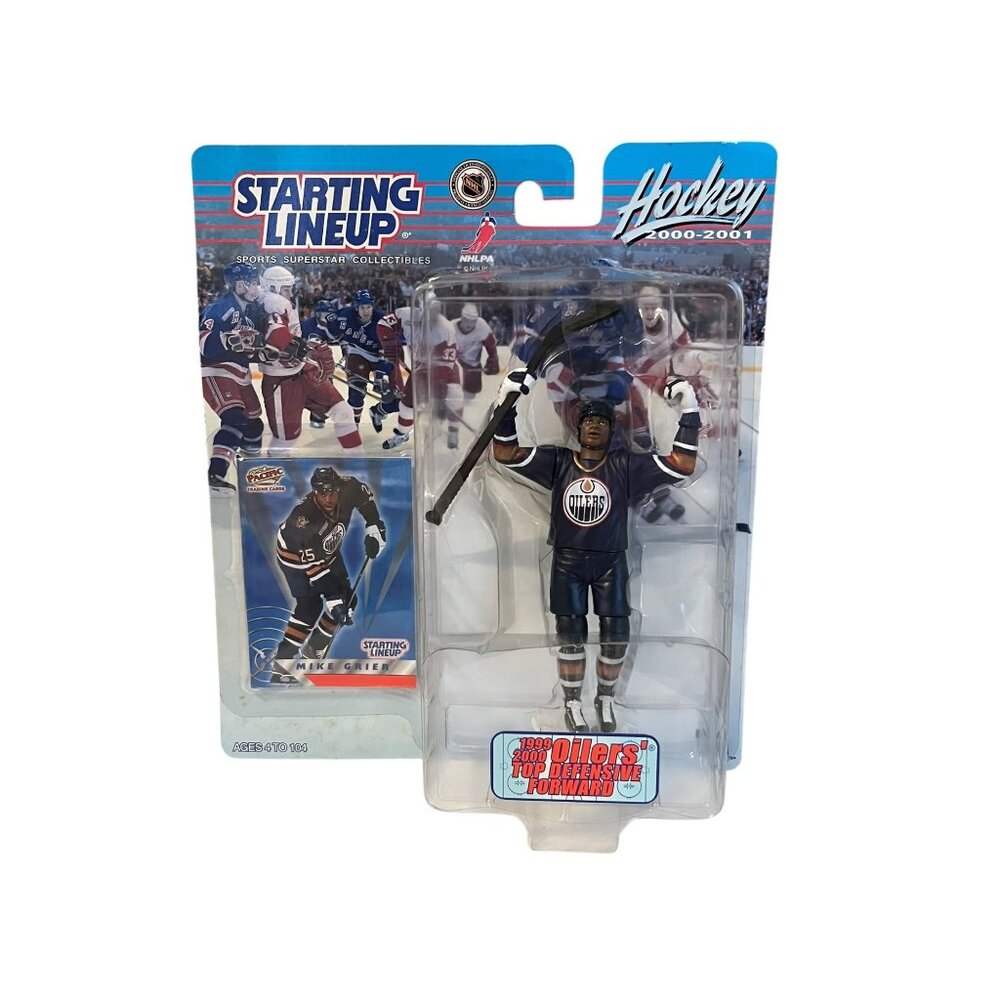 Starting Lineup Mike Grier Oilers Figure 2000 2001 NHL Toy Hasbro Sealed Y2K